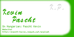 kevin pascht business card